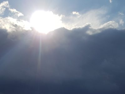 Sun behind clouds